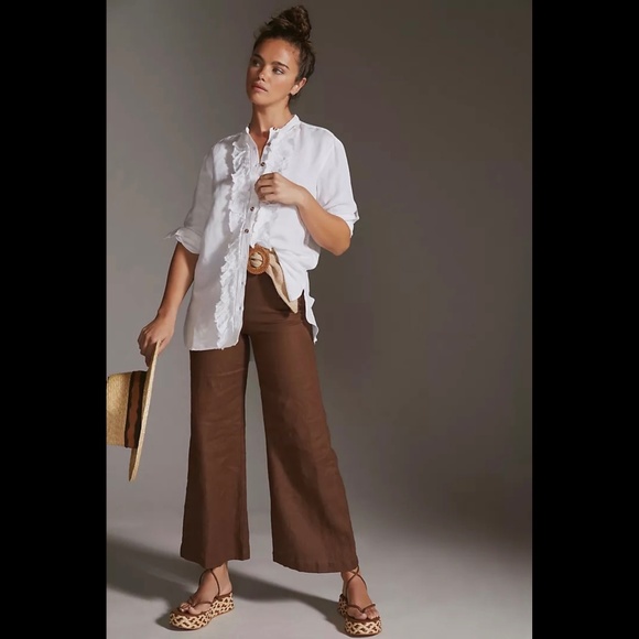 Anthropologie Pilcro Ruffled Placket Shirt - Picture 3 of 16